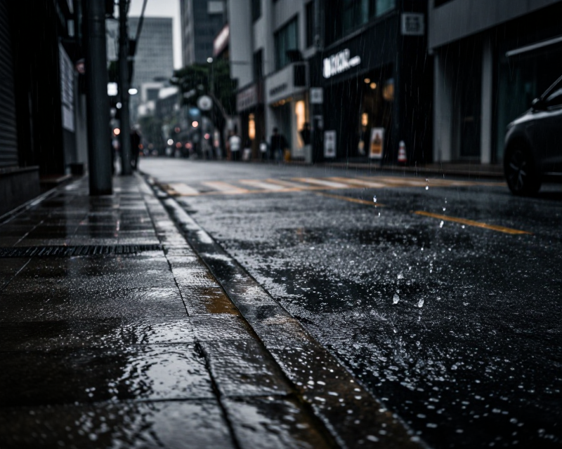 Moody Rainy Urban Scene