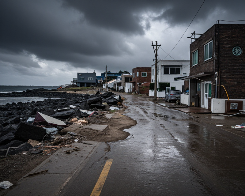 Aftermath of heavy rain in South Korea