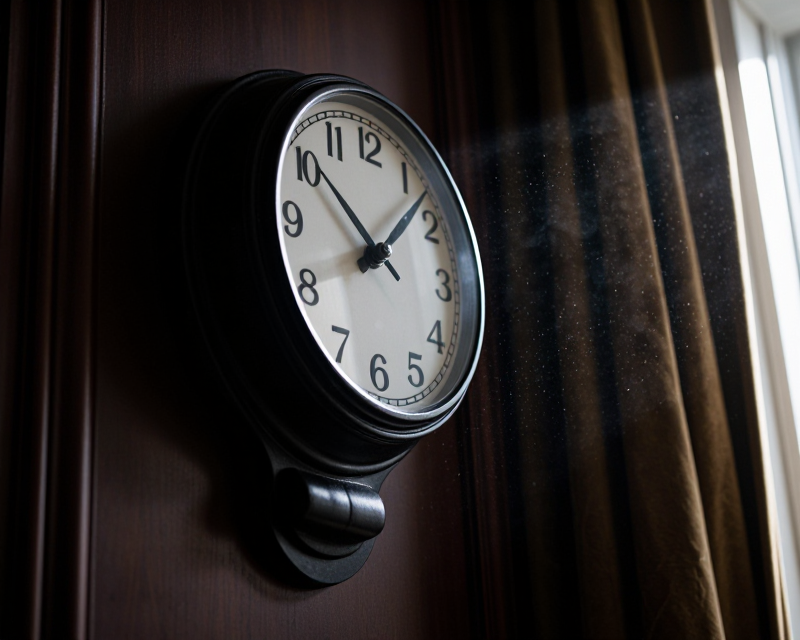 Vintage Clock in Shadows